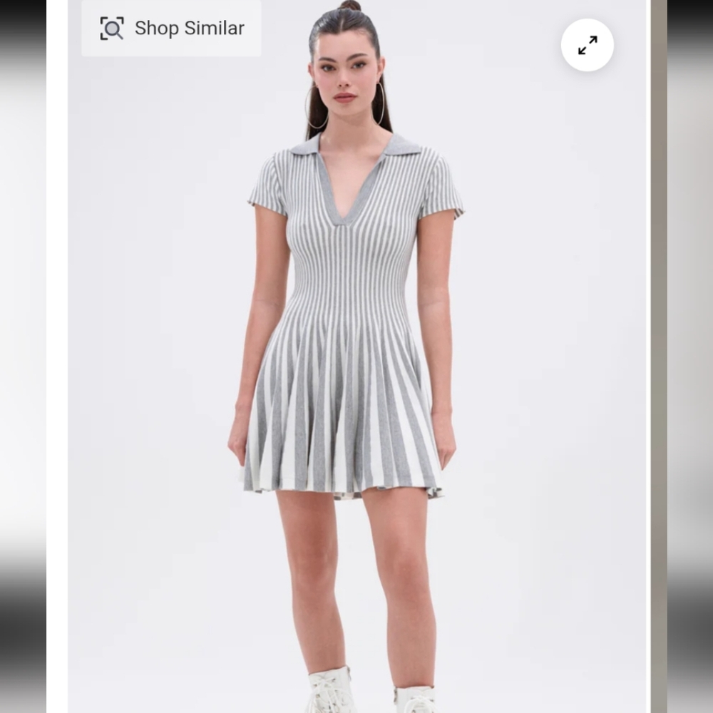Striped Gray Mini Dress